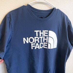 The North Face T Shirt Men's Short Sleeve Top Navy Blue Cotton Size L